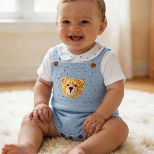 Baby Blue Pointelle knit 2 piece set