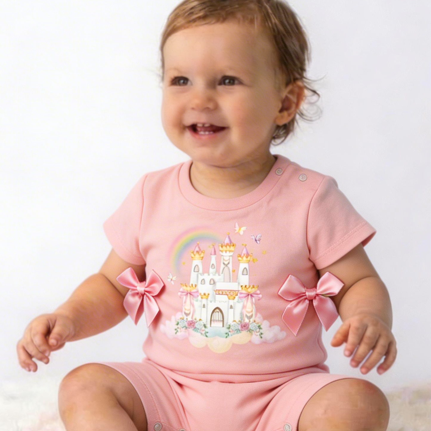 Fairytale castle Pink Romper