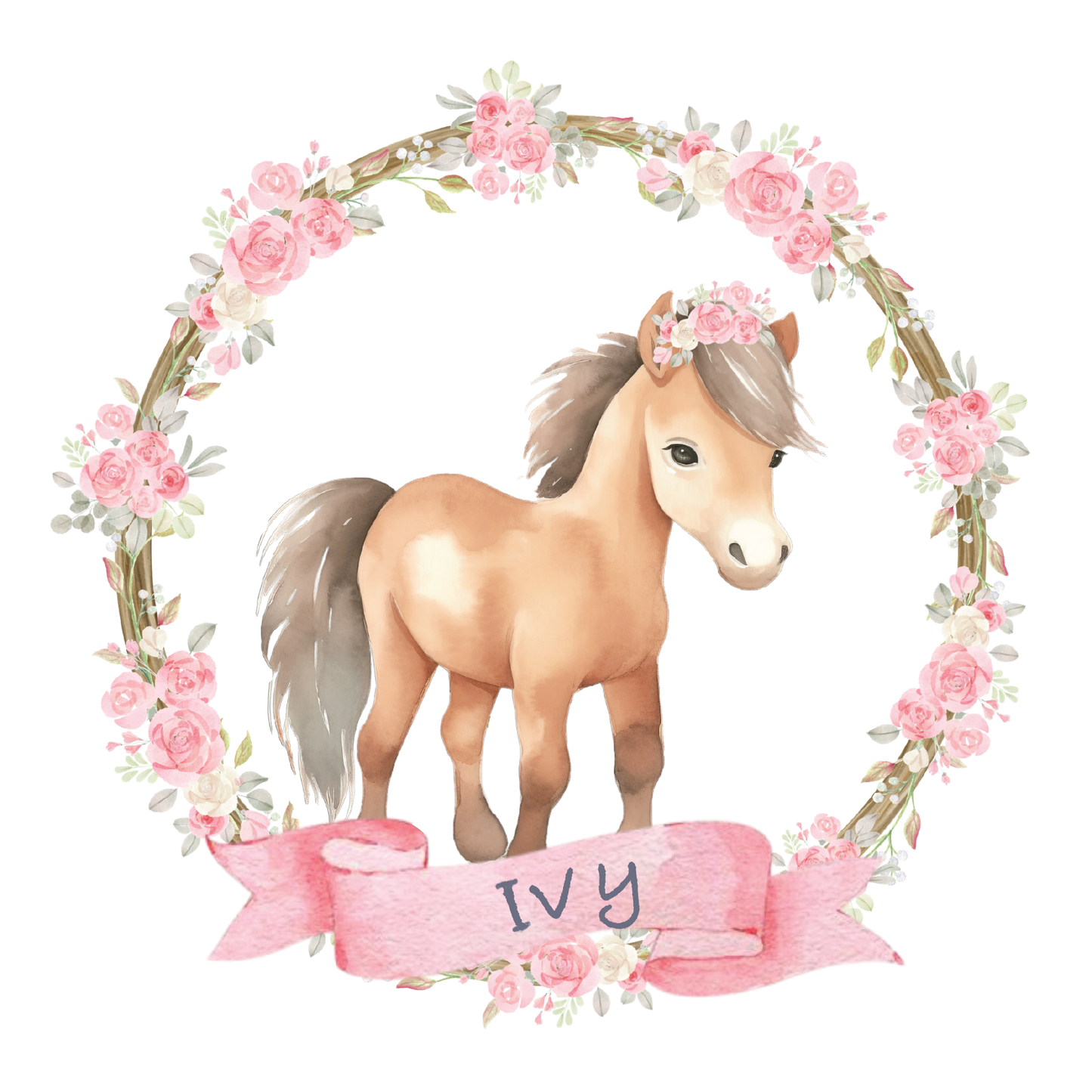 Sleep suit with pony print - Personalise me