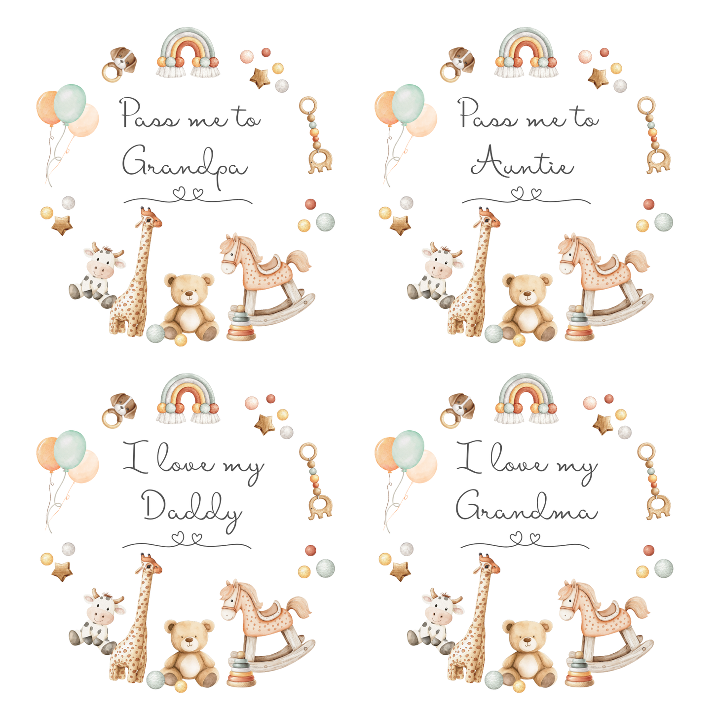 Pass me to- Grandma, Grandad, Auntie Sleepsuit - Personalise me