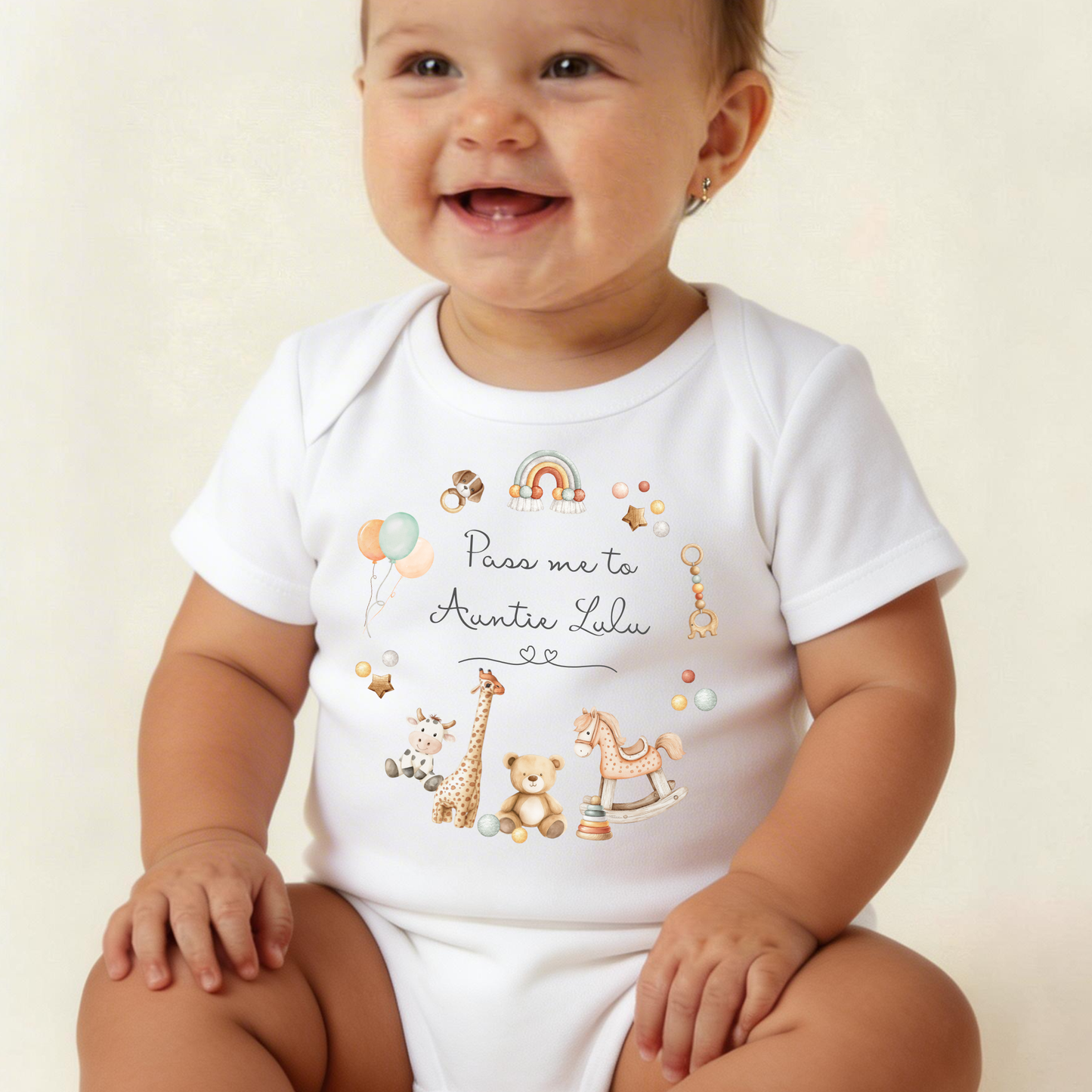 Pass me to- Grandma, Grandad, Auntie Bodysuit - Personalise me